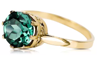 Aur galben 14K Smarald Inel Stil Vintage vrc366y